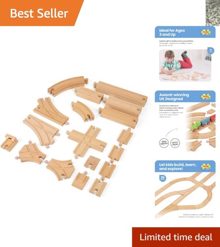 Piece wooden train track - wooden,